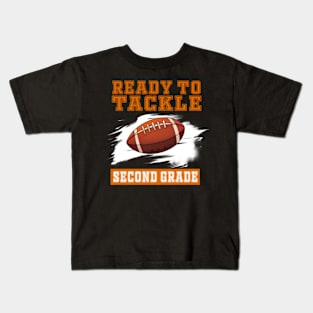 Ready To Tackle Second Grade Back To School Football Kids T-Shirt